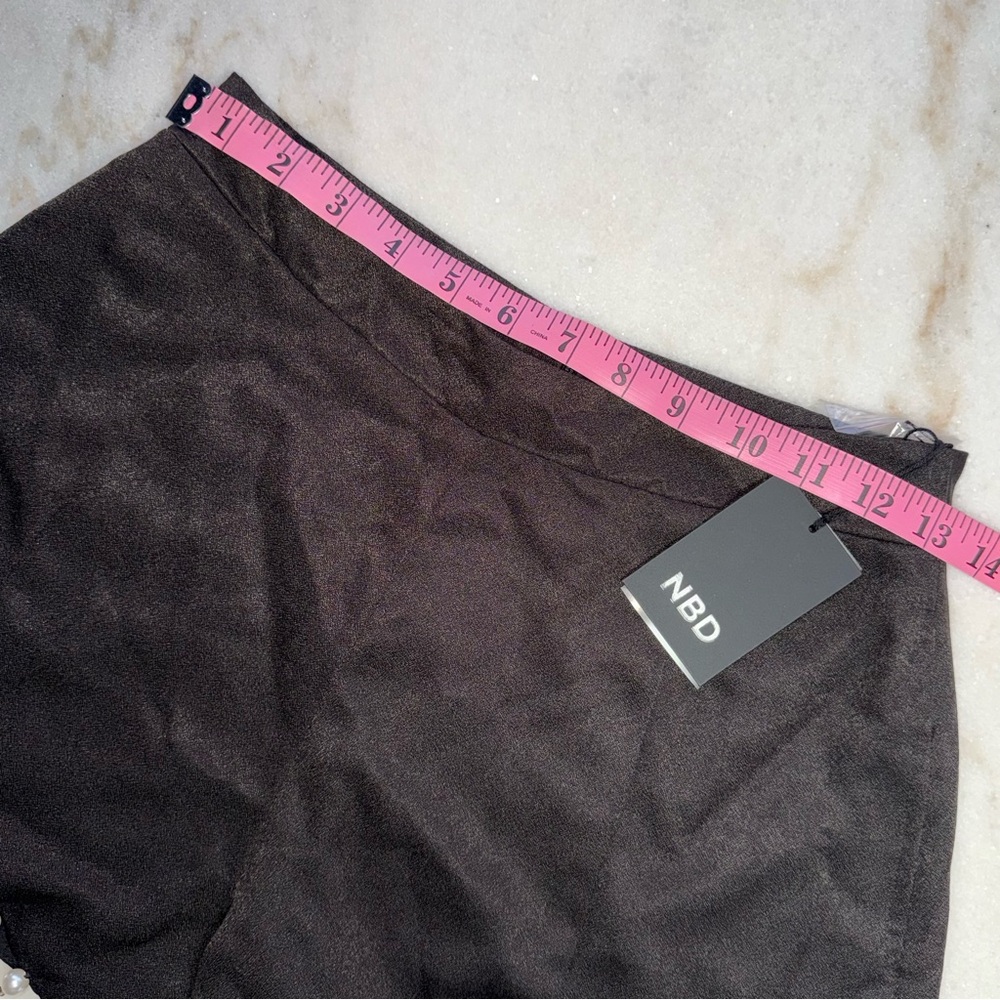NBD Black Scalloped Pearl Trim High Waist Mini Shorts - Picture 11 of 14